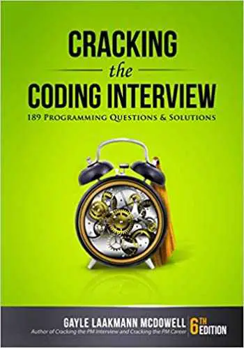 Hard cover of the Cracking the Coding Interview by Gayle Laakmann McDowell book