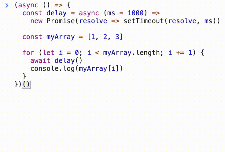javascript async for loop