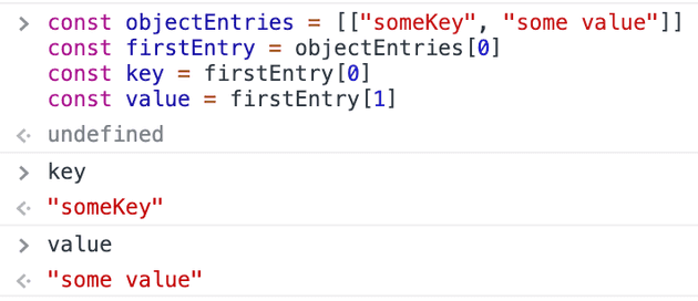 key value example from Object.entries