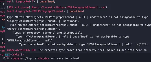 MutableRefObject type error undefined vs null