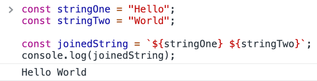 How to join two strings in JavaScript solution