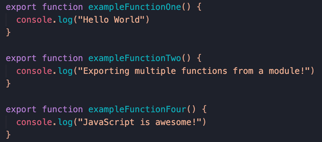 How to export multiple functions from a JavaScript file/module