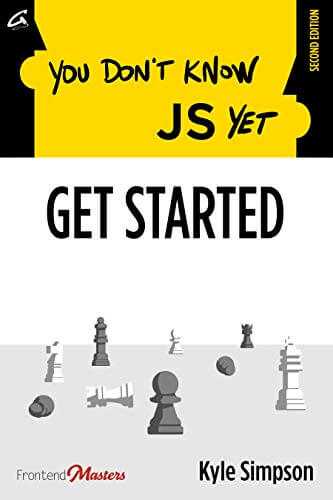 Hard cover of the you don't know JS yet (YDKJS) by Kyle Simpson book