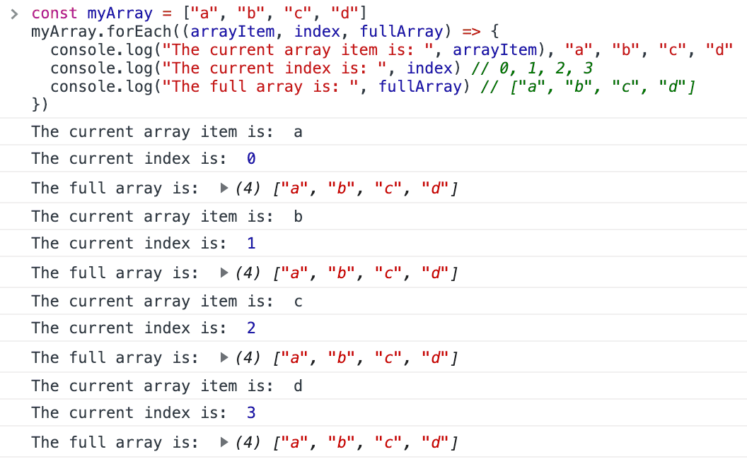 foreach javascript