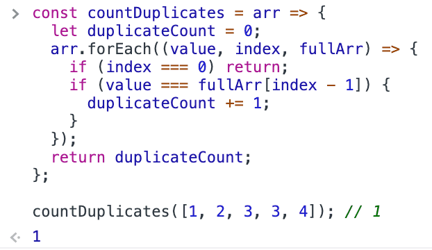 using javascript foreach to count duplicates