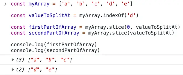 javascript split array into multiple arrays based on value