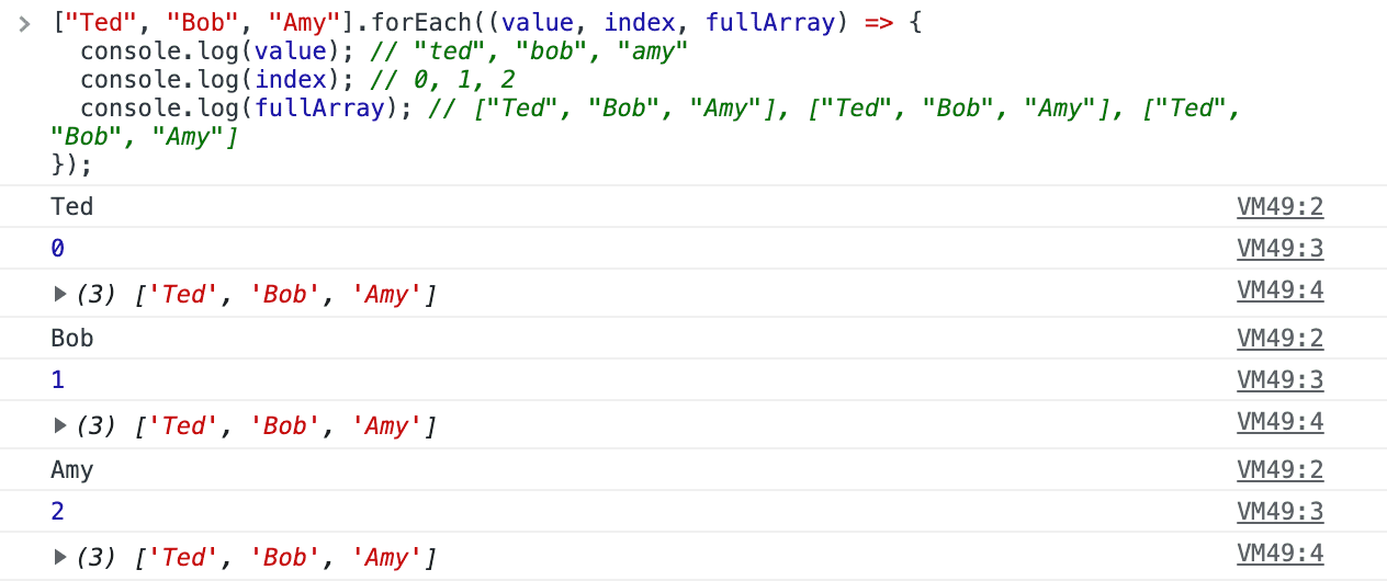 JavaScript ForEach Example s Atomized Objects