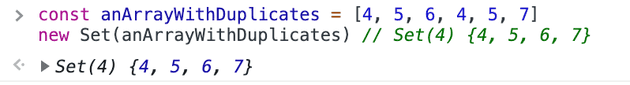 remove duplicates from array javascript es6 using a set