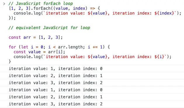javascript foreach example foreach vs for loop