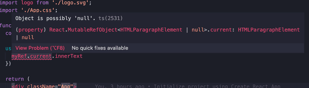 object is possibly 'null' typescript error