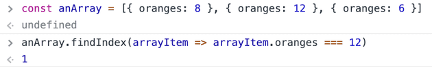 get index of item in array of objects javascript